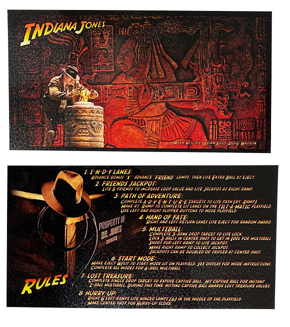 Instruction Card - Indiana Jones