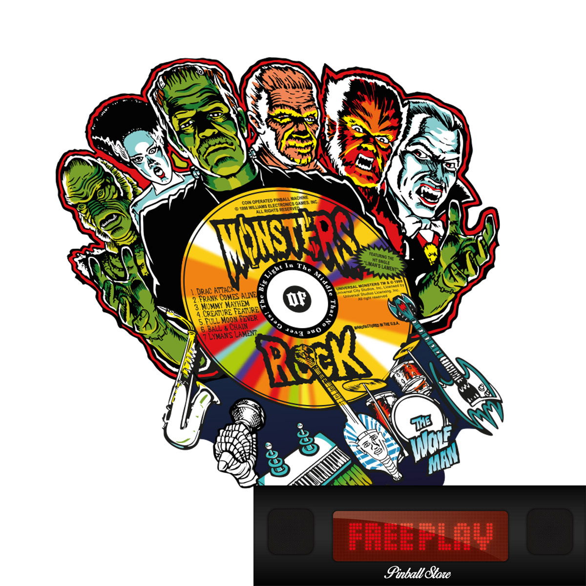 Monster Bash - Playfield Overlay