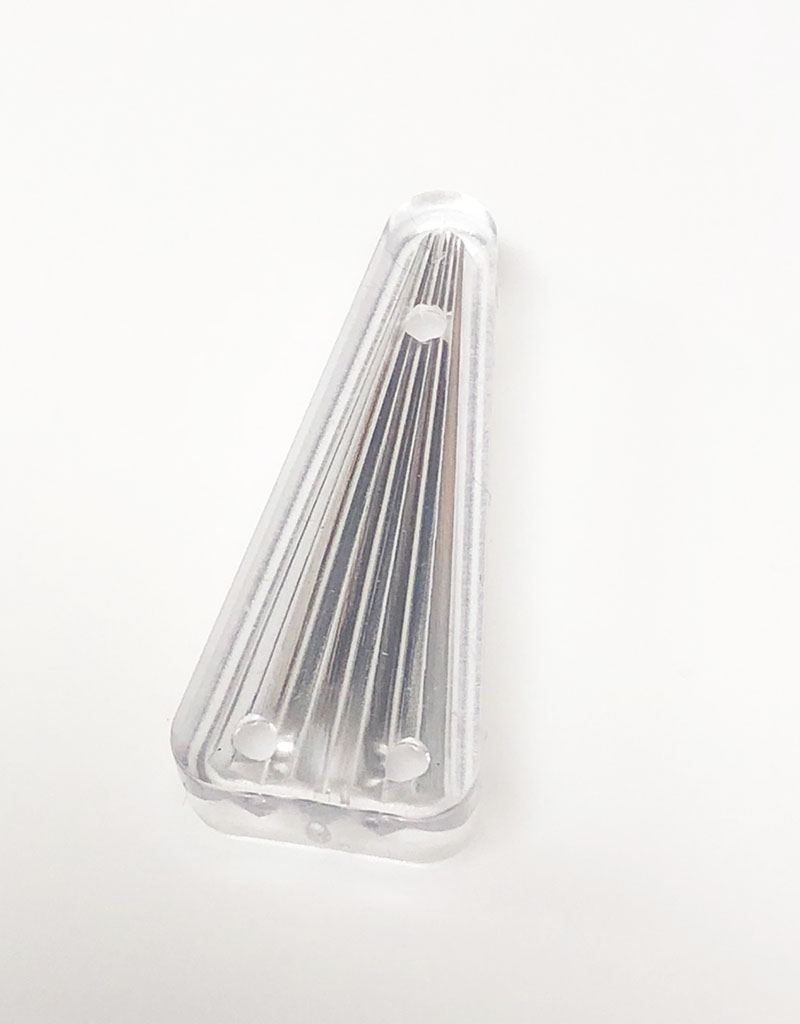 1-1/2" x 5/8" Triangle Transparent Starburst Clear Playfield Insert