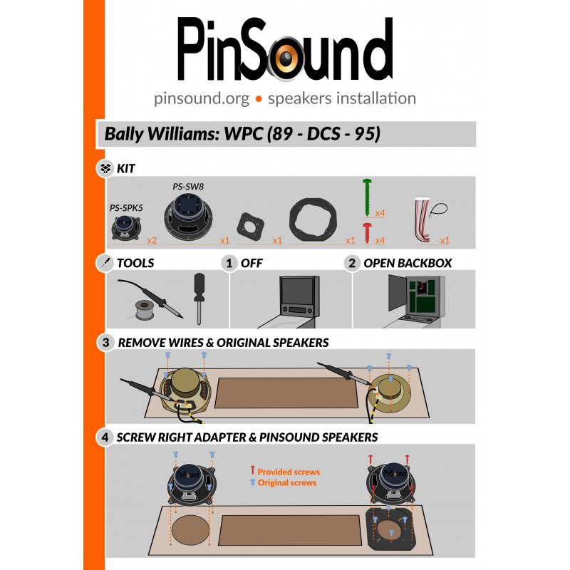PinSound Speakers Kit - Bally Williams - 2