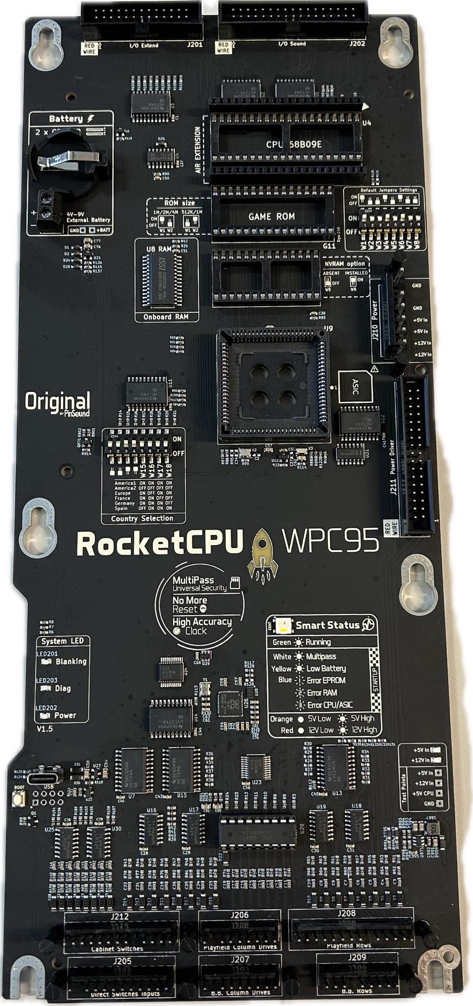 Williams / Bally  -  WPC95 CPU Board - RocketCPU - READY TO PLAY! - 2