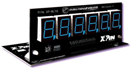 6-siffrig LED Display för tidiga Bally/Stern spel - BLÅ