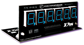 6-siffrig LED Display för tidiga Bally/Stern spel - BLÅ