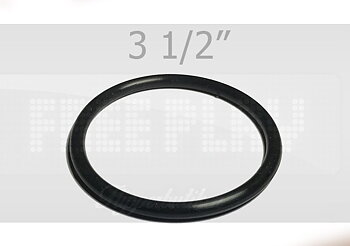 3 1/2" svart gummiring - Premium