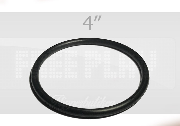 4" svart gummiring - Premium