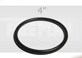 4" svart gummiring - Premium
