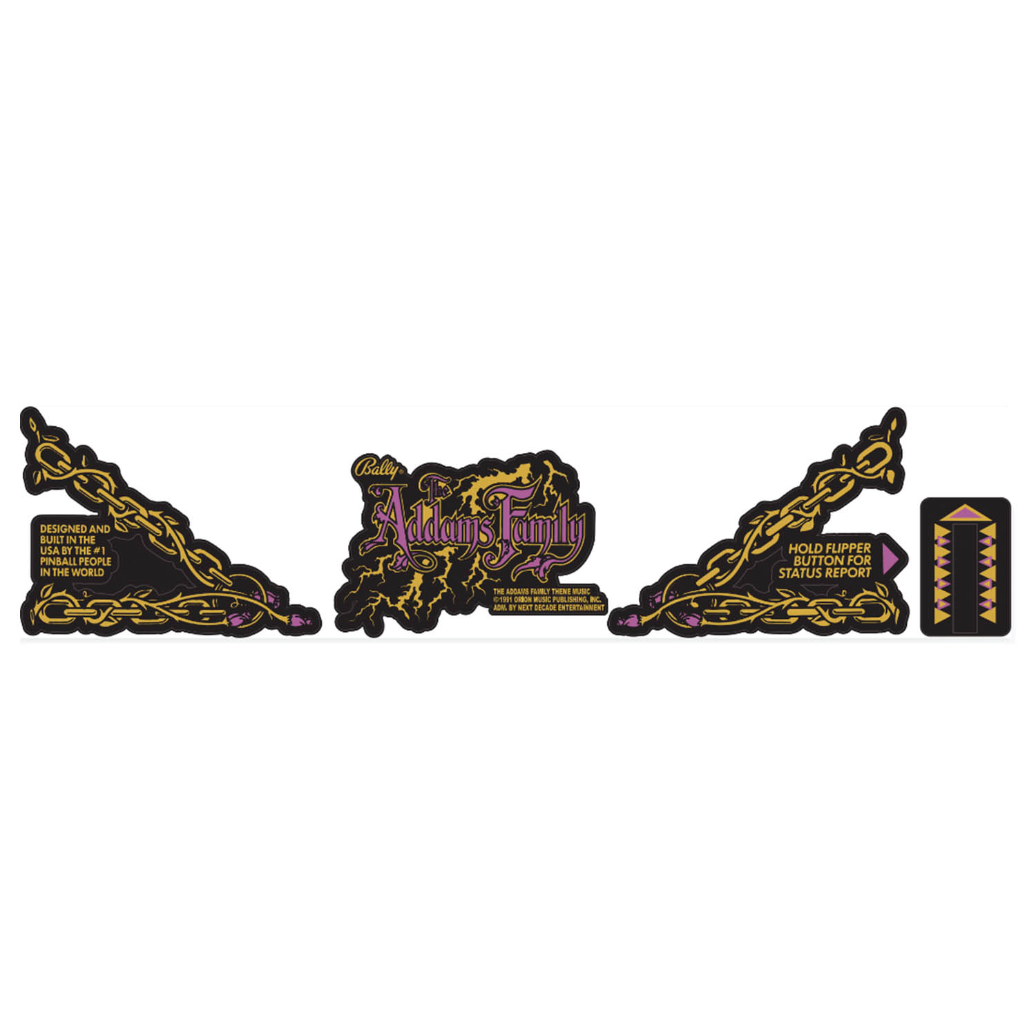 The Addams Family Gold Apron Decal Set