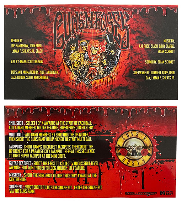 Instruktionskort - Guns N' Roses
