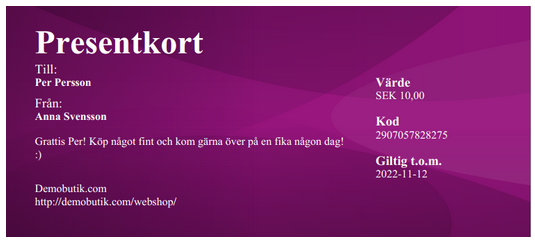 Presentkort 1000 - 2