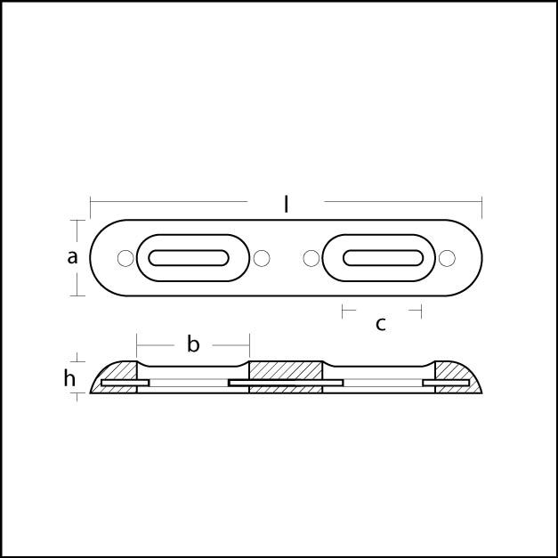 Zn-anod 320 mm med stålkärna  - 3