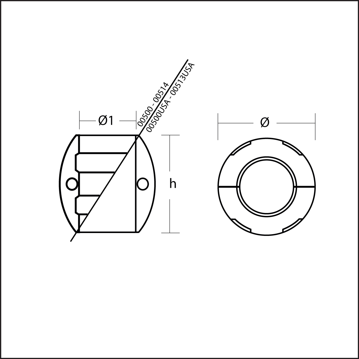 Zn-anod för 2" (50.8 mm) axel - 4