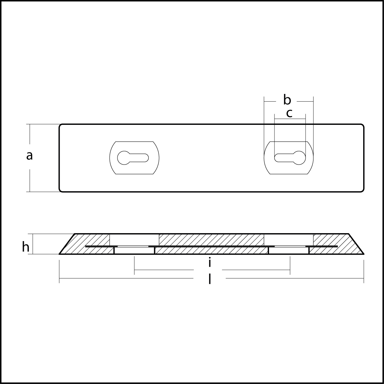 Zn-anod 450 mm med stålkärna, lågprofil - 3