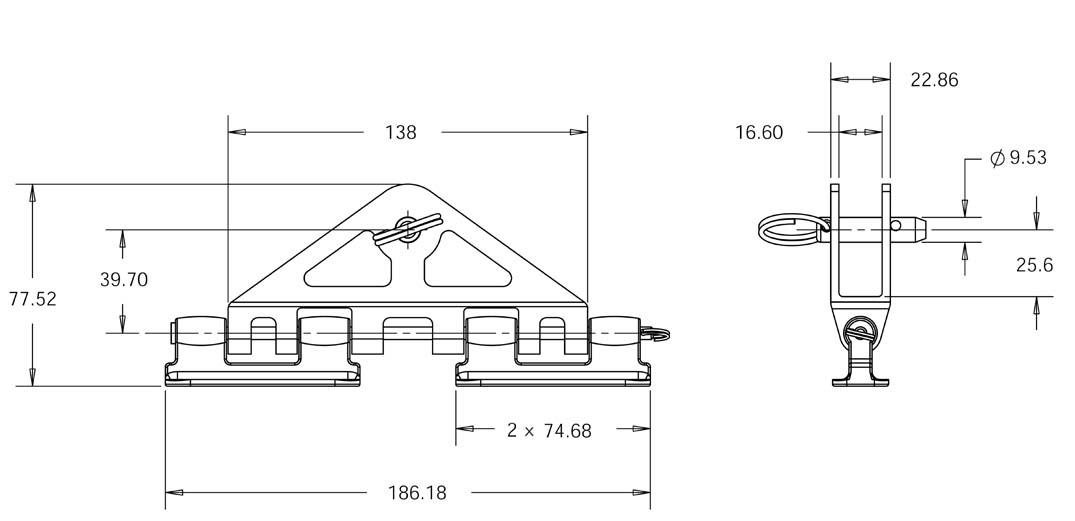 Headboardtravare med beslag SH-910 