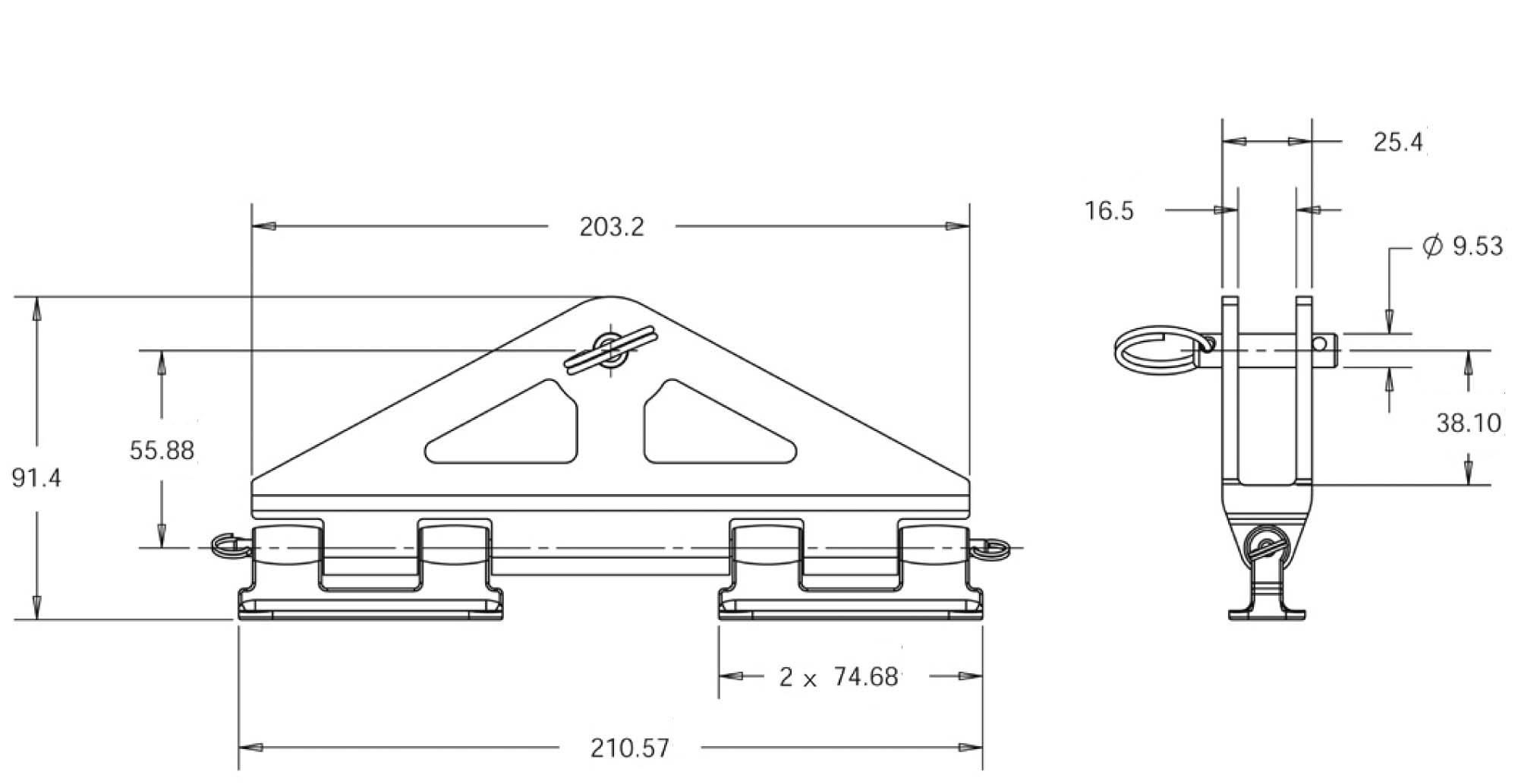 Headboardtravare med beslag SH-930 