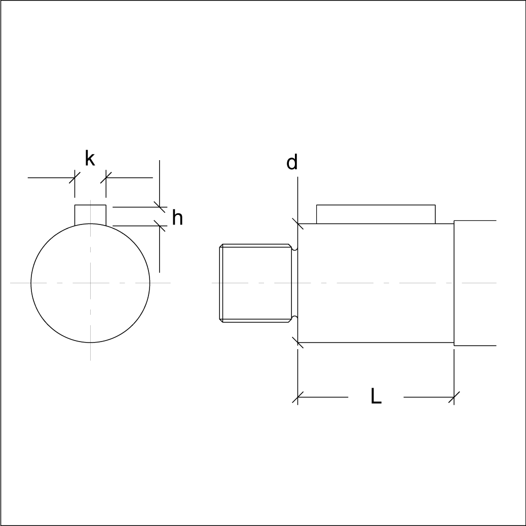Anpassad adapter för cylindrisk axeltapp