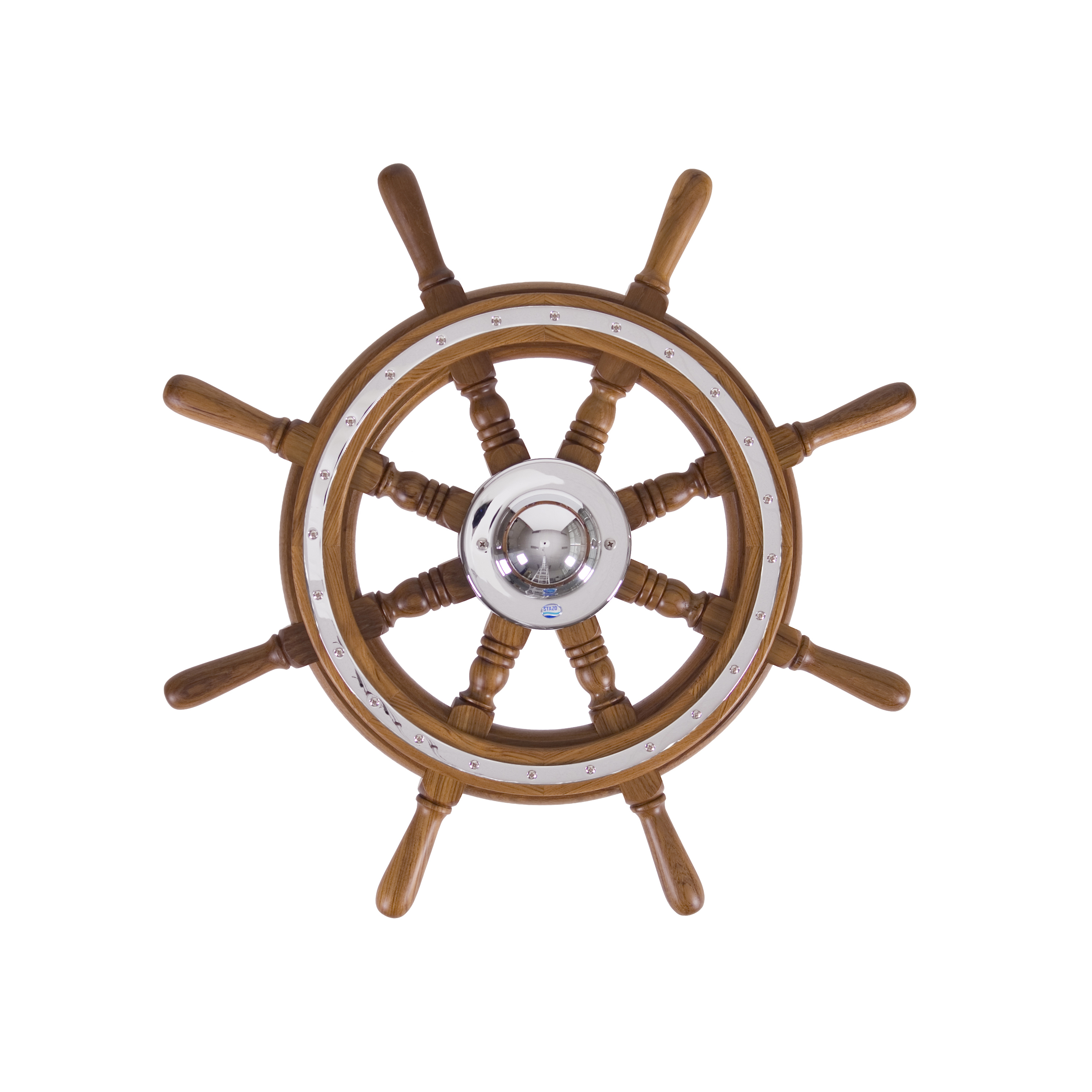 09. Skeppsratt i teak med beslag