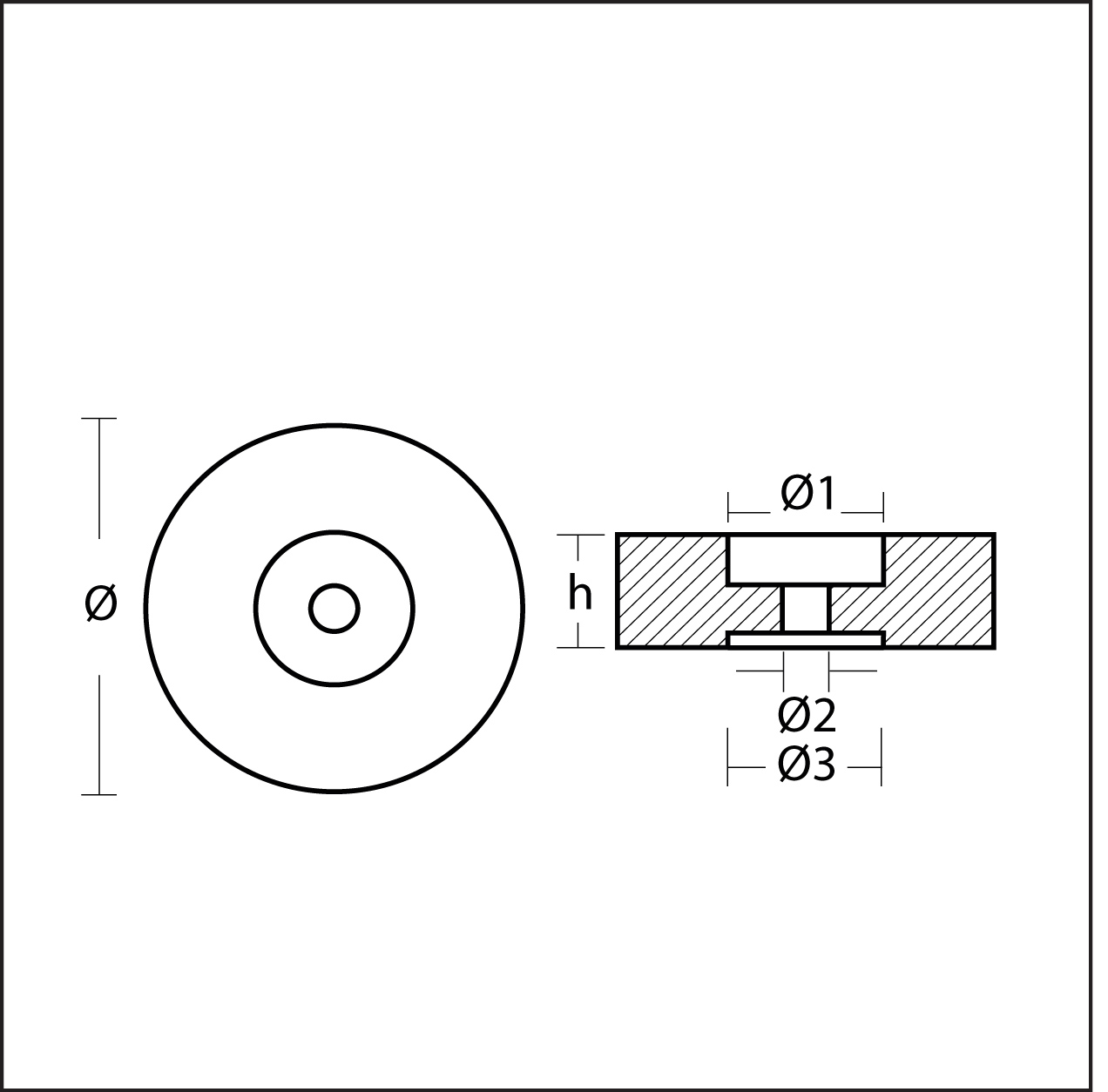 Diskanod av magnesium, Ø140 mm, för skrov - 3