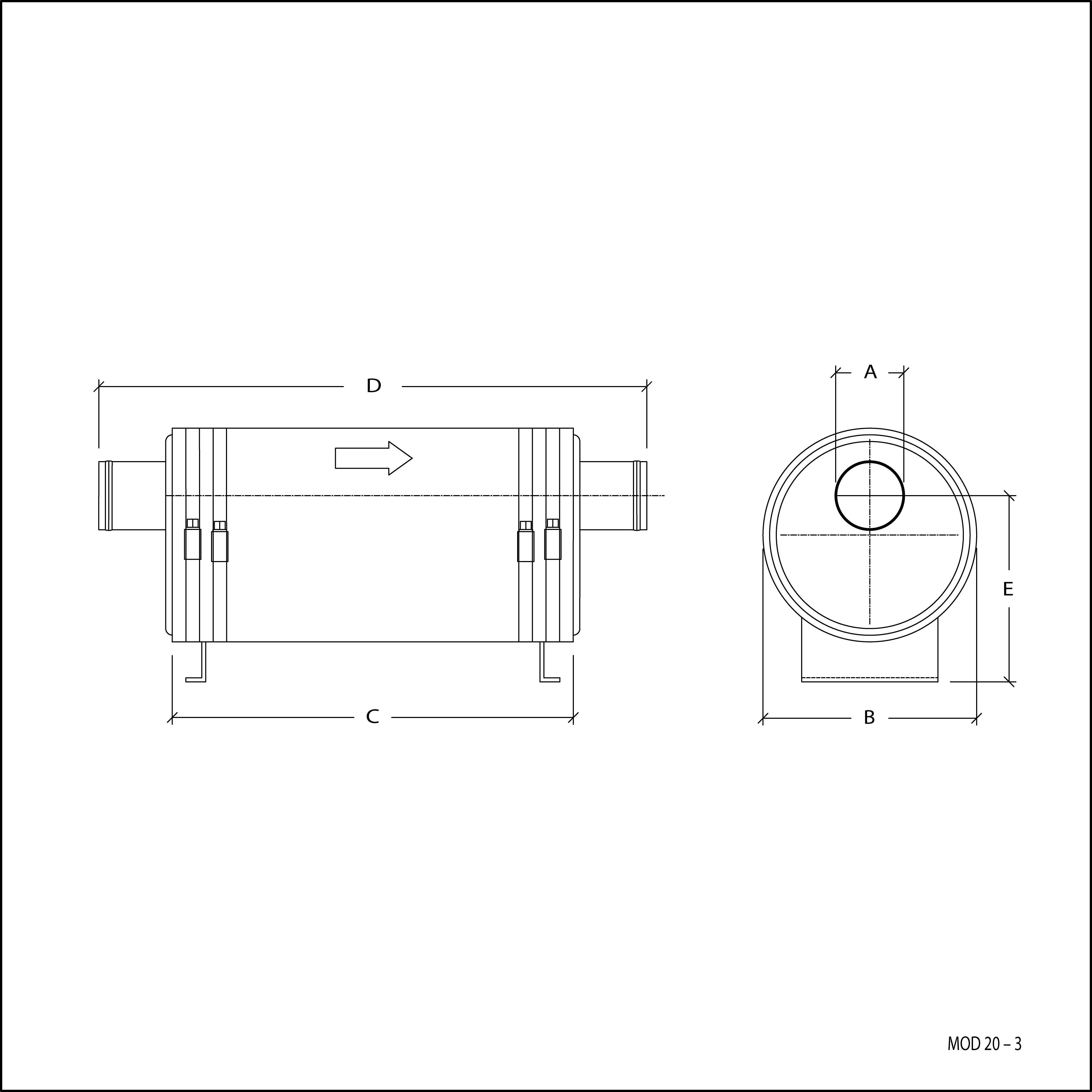 Ljuddämpare 4 L. rak in / rak ut  - 5