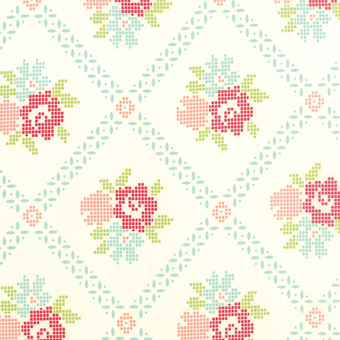 Vintage Picnic Cream Aqua Mayberry Mum