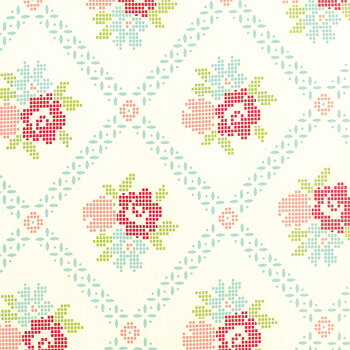 Vintage Picnic Cream Aqua Mayberry Mum