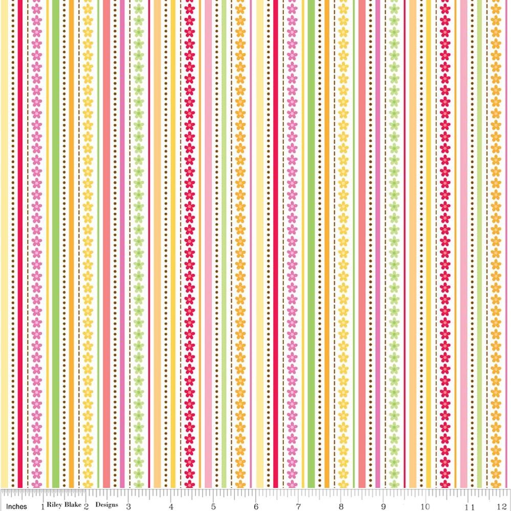 Ladybug Garden white stripe