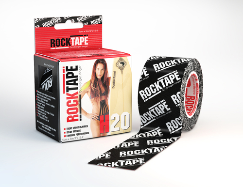 Rocktape H20 Svart Logo 5cm x 5m