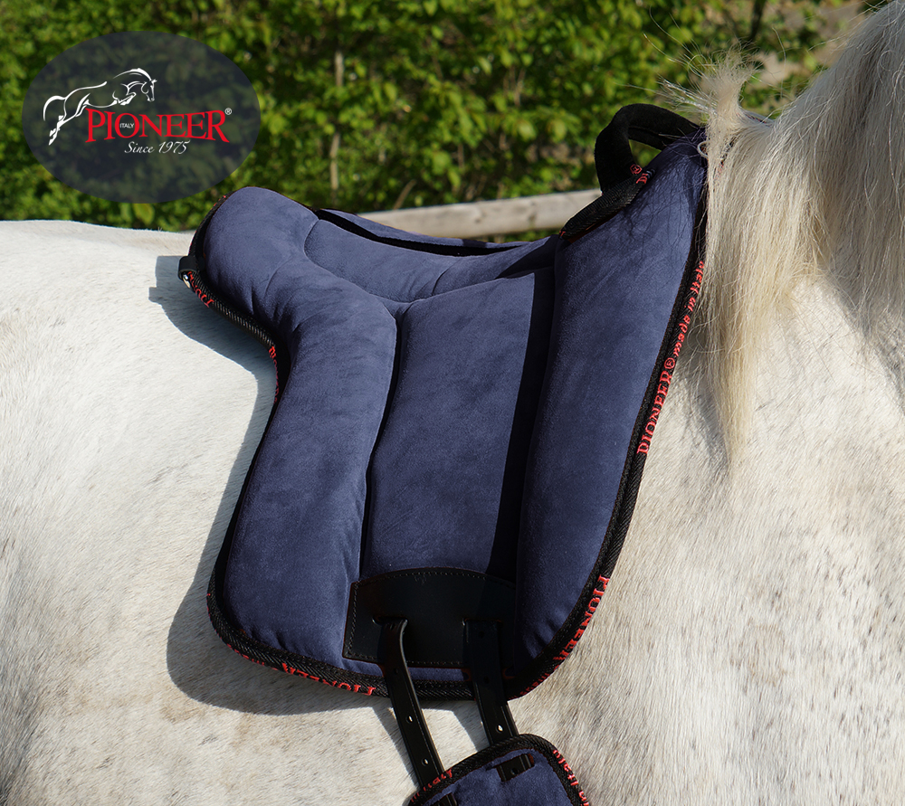 Atessa Ride pad / Bareback pad in suede (with stirrup attachments), STORM