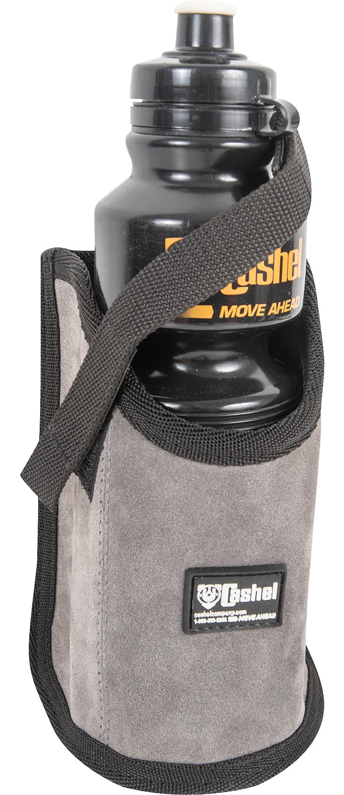 Cashel© Bottle Holder / flaskhållare i mockaläder (Western), grå - 3