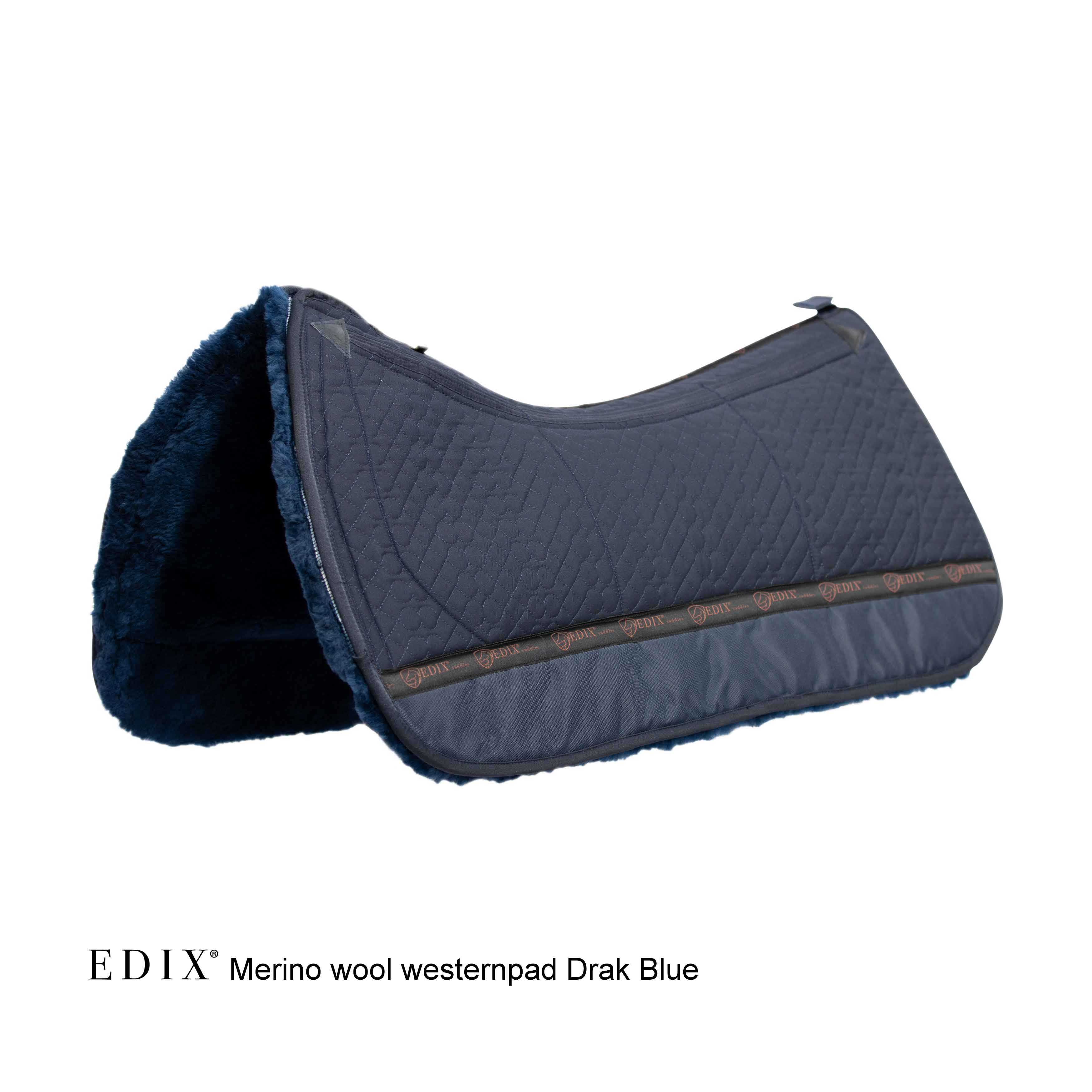 EDIX® Westernpad Premium, äkta Merinoull (inkl. 8 st ilägg), marinblå
