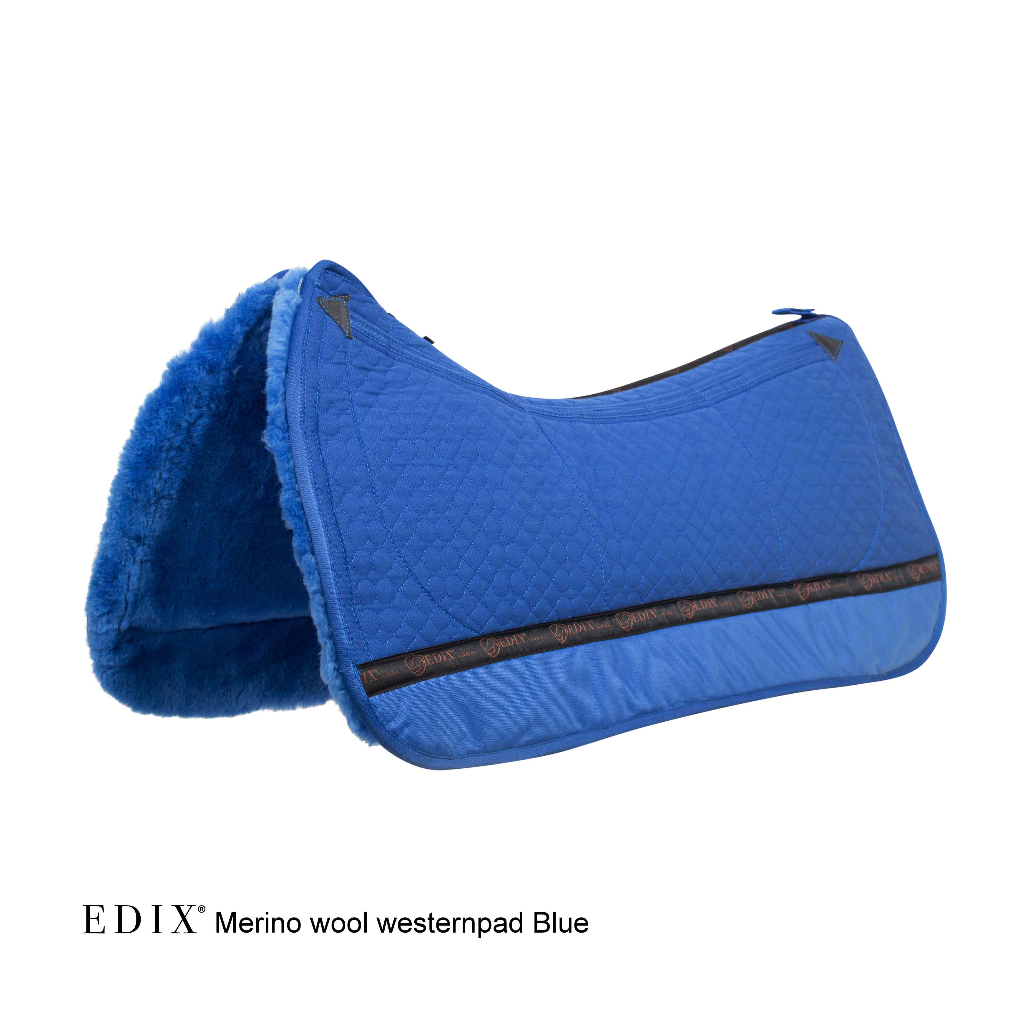 EDIX® Westernpad Premium, äkta Merinoull (inkl. 8 st ilägg), blå