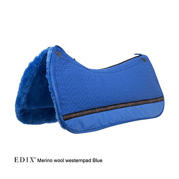 EDIX® Westernpad Premium, äkta Merinoull (inkl. 8 st ilägg), blå