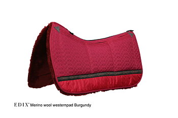 EDIX® Westernpad Premium, äkta Merinoull (inkl. 8 st ilägg),  bordeauxröd