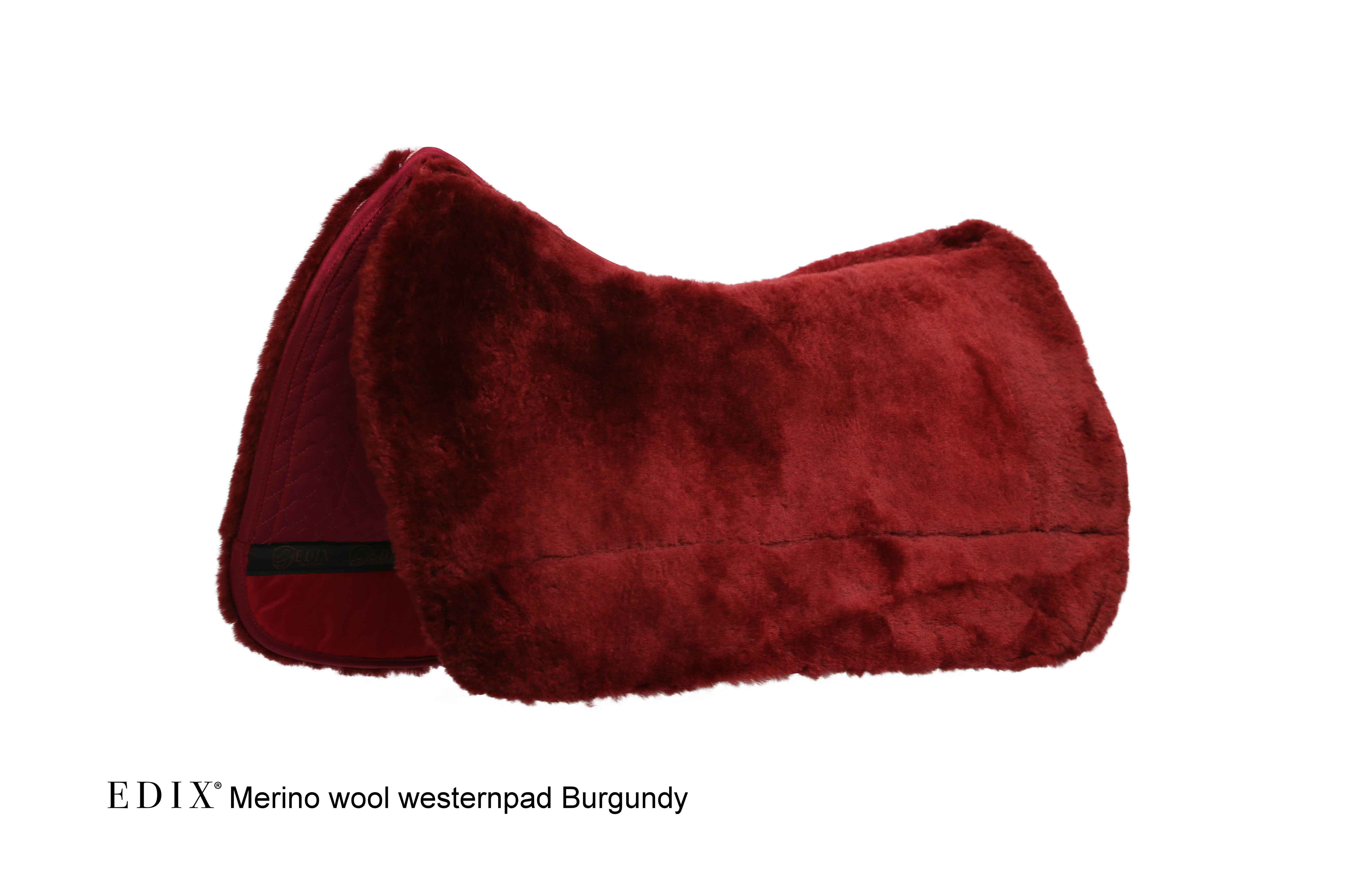 EDIX® Westernpad Premium, genuine Merino wool (incl. 8 inserts), burgundy red - 5