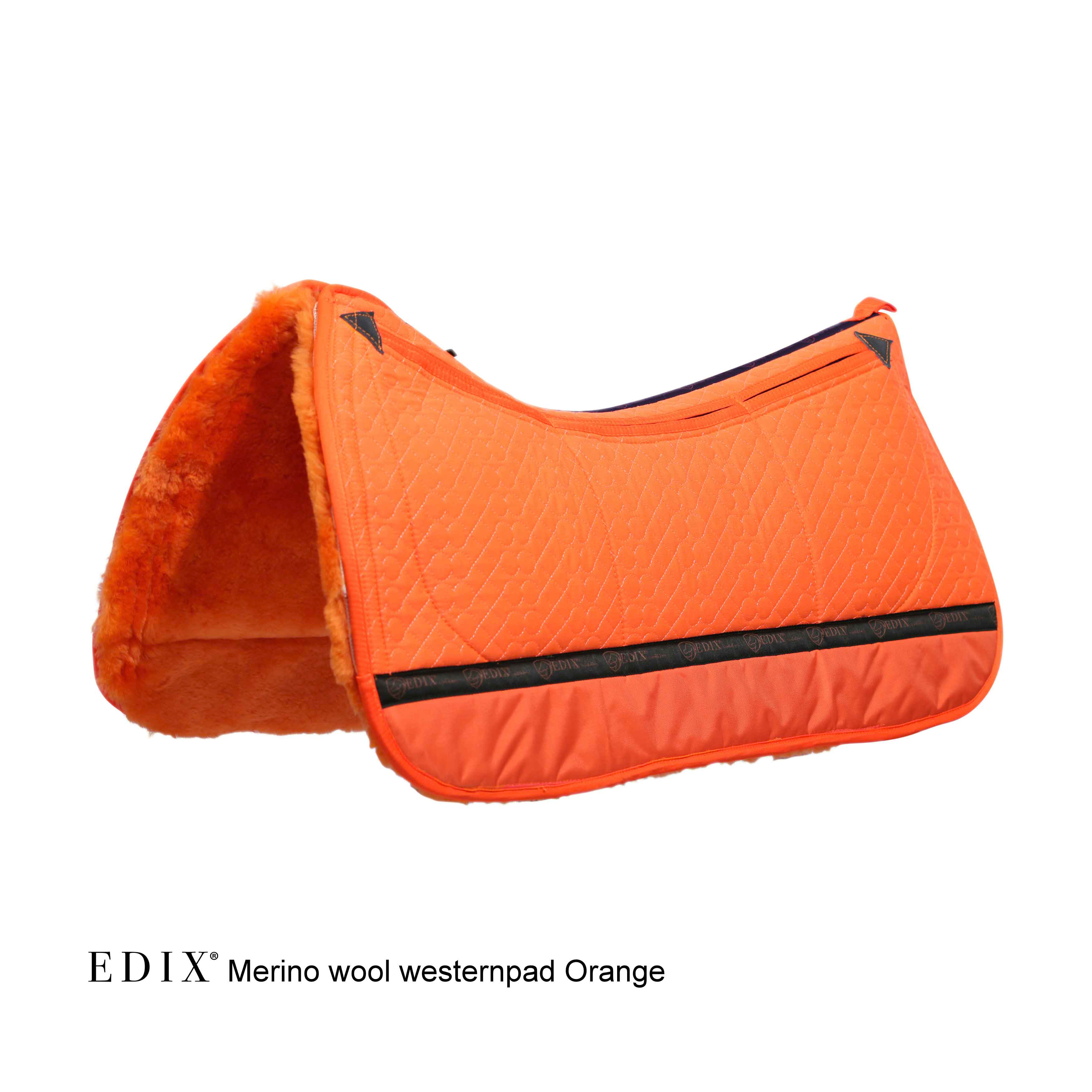 EDIX® Westernpad Premium, genuine Merino wool (incl. 8 inserts), orange