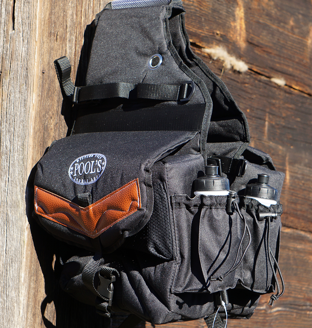 Backpack (padded) double incl. two bottles (English/Western), black - 4