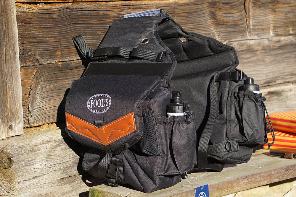 Backpack (padded) double incl. two bottles (English/Western), black - 3