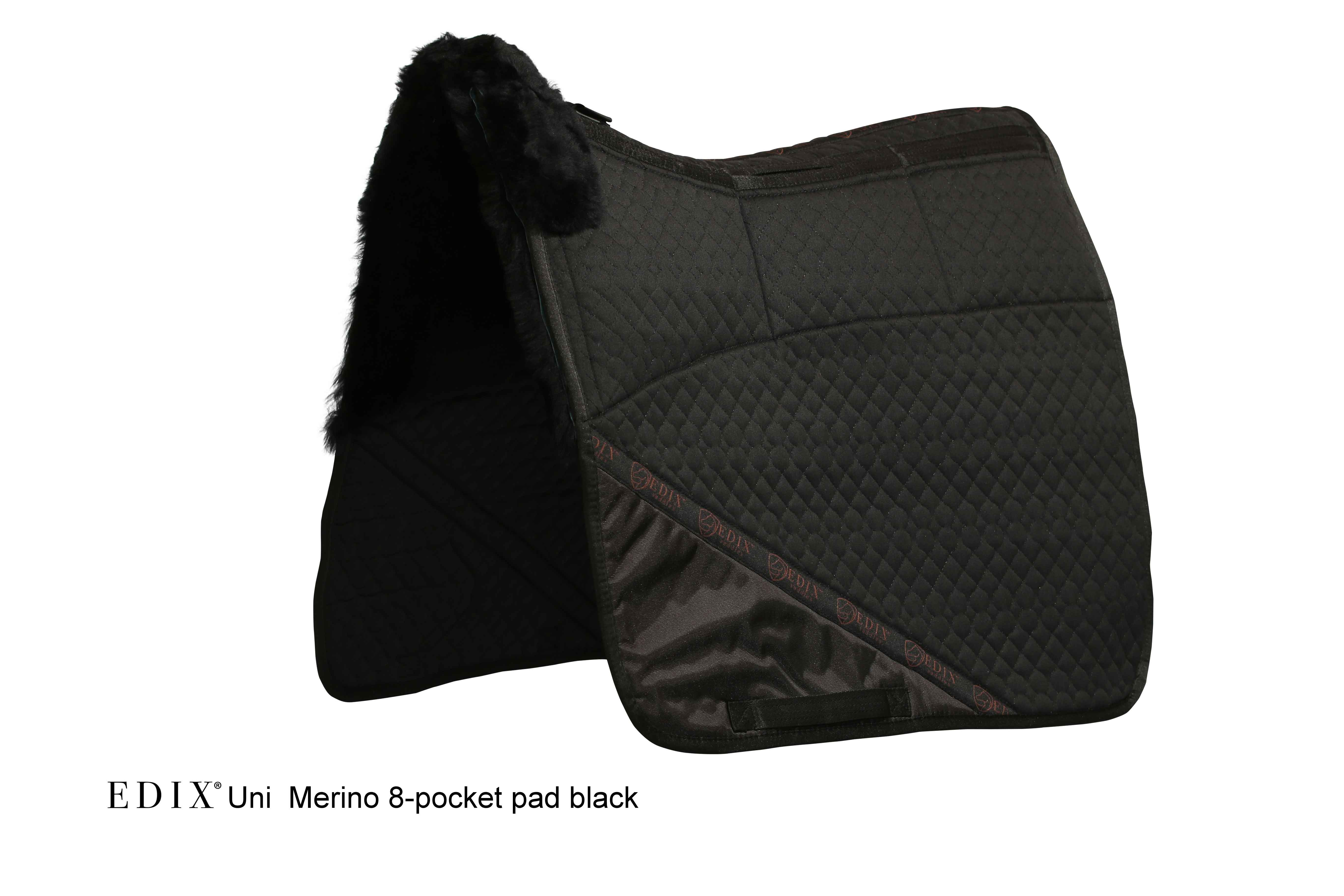 EDIX® Uni Dressyrschabrak, äkta Merinoull (inkl. 8 st ilägg),  svart