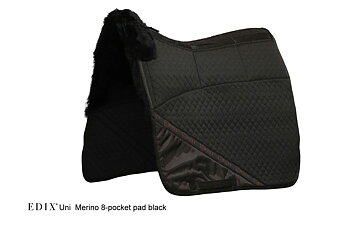EDIX® Uni Dressyrschabrak, äkta Merinoull (inkl. 8 st ilägg),  svart