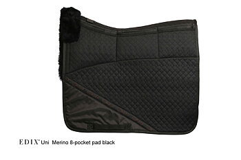 EDIX® Uni Dressyrschabrak, äkta Merinoull (inkl. 8 st ilägg),  svart