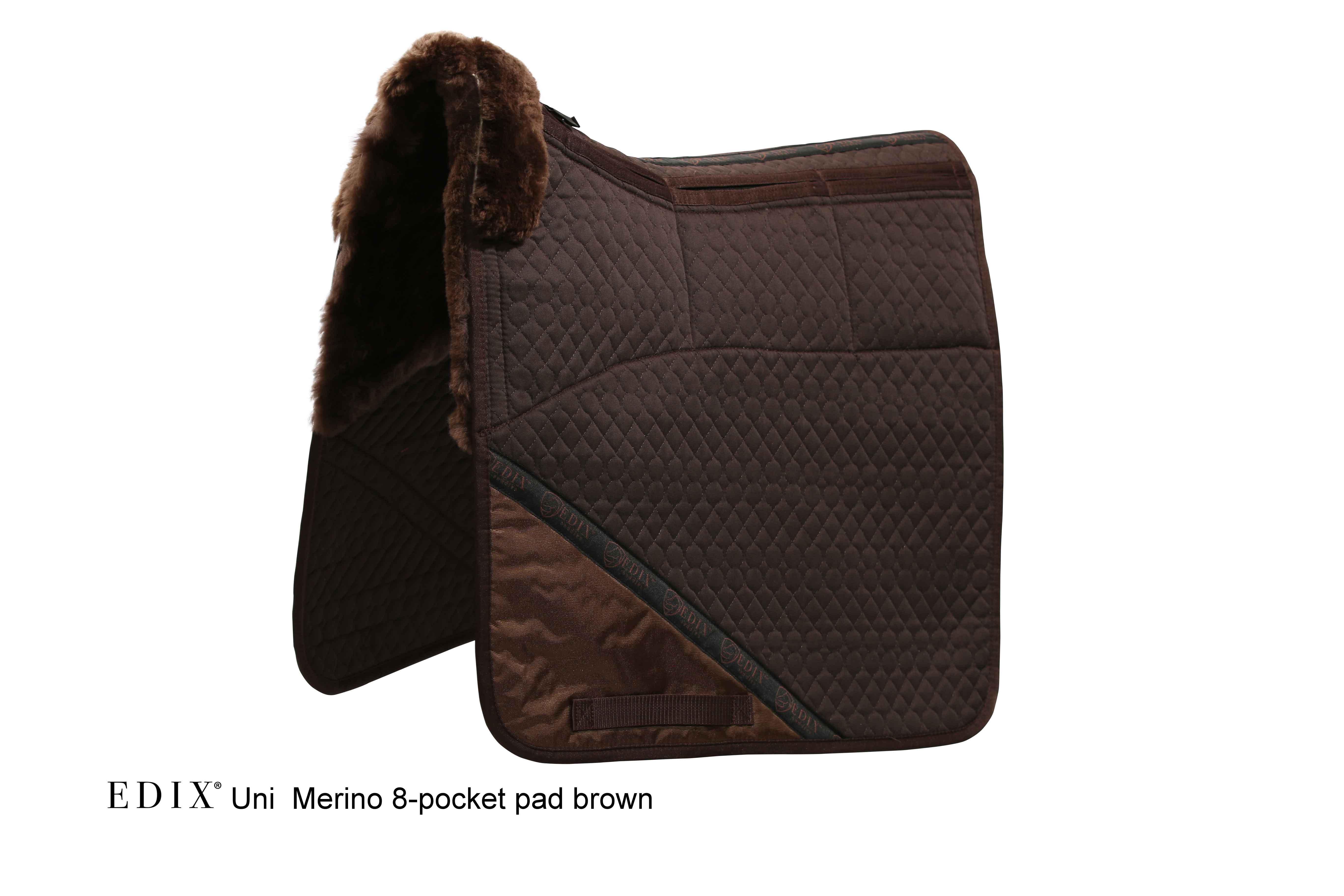 EDIX® Uni Dressyrschabrak, äkta Merinoull (inkl. 8 st ilägg), brun