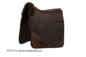 EDIX® Uni Dressyrschabrak, äkta Merinoull (inkl. 8 st ilägg), brun