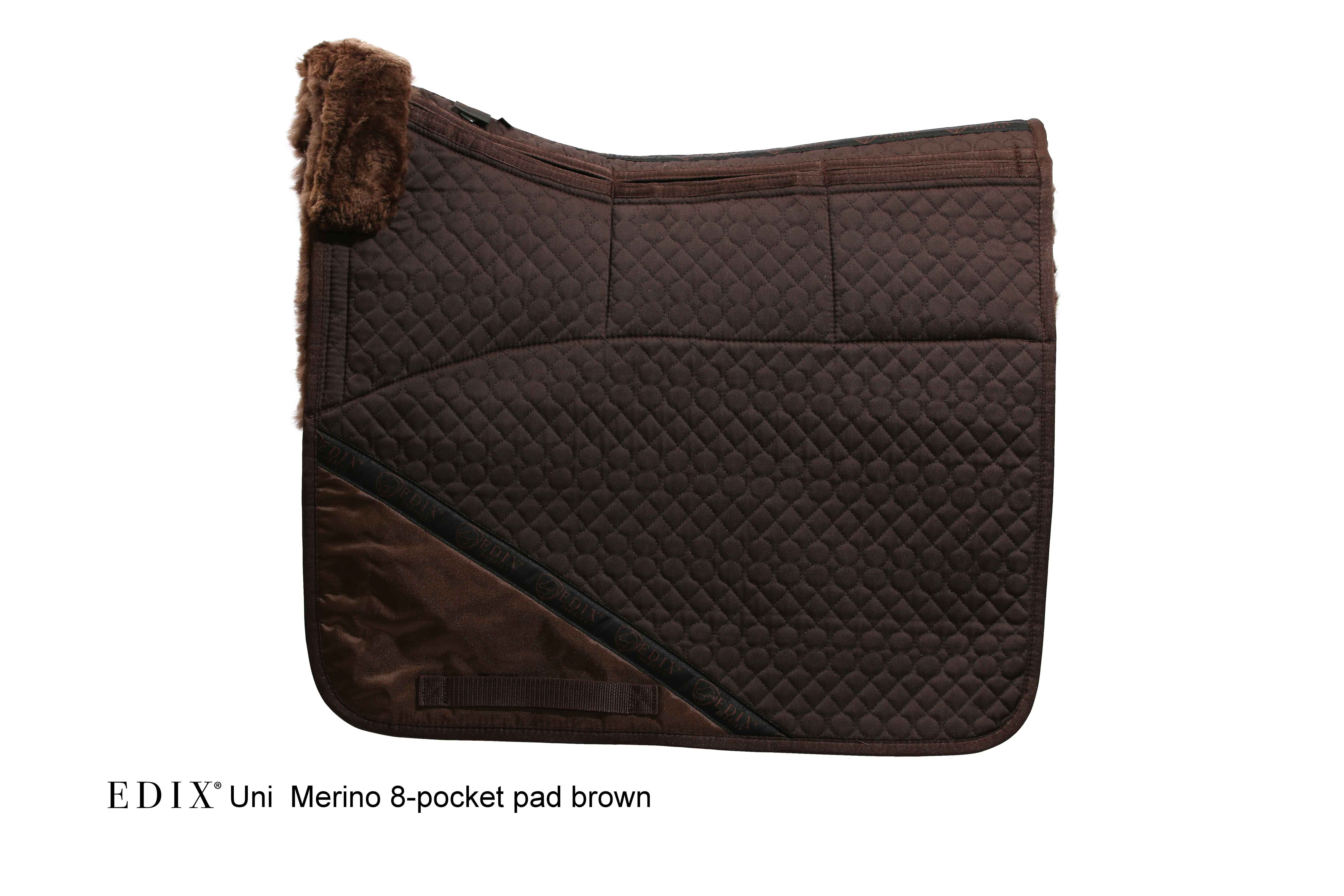 EDIX® Uni Dressyrschabrak, äkta Merinoull (inkl. 8 st ilägg), brun - 2