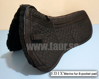 EDIX® Halfpad / Correctionpad med äkta Merinoull (inkl. lägg) - svart 