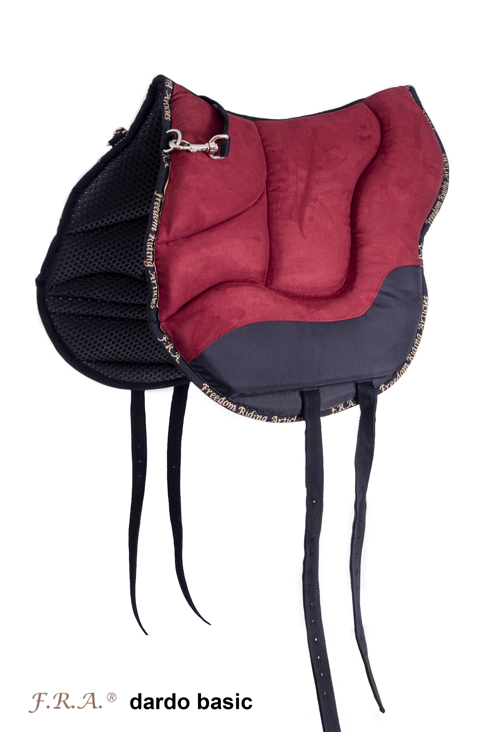 F.R.A® Dardo bareback saddle / ride pad 'Basic', full, bordeaux