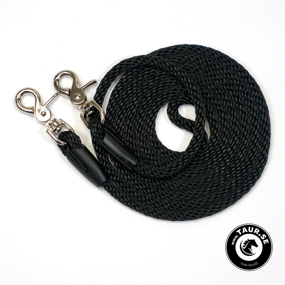 Opux® long rein, 8 mm, black, 10 m