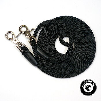 Opux® long rein, 8 mm, black, 12 m