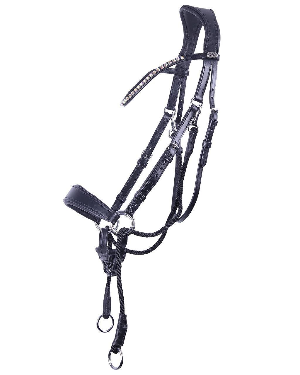 Bitless Bridle / Sidepull QHP 'Sunna' Crossunder, inkl. tyglar, svart/ponny - 4