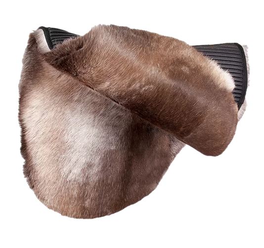 Endurance saddle pad Bartl "AERIAL" with reindeer fur, antislip, black - 2