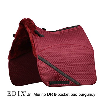 EDIX® Uni Dressyrschabrak, äkta Merinoull (inkl. 8 st ilägg), bordeaux