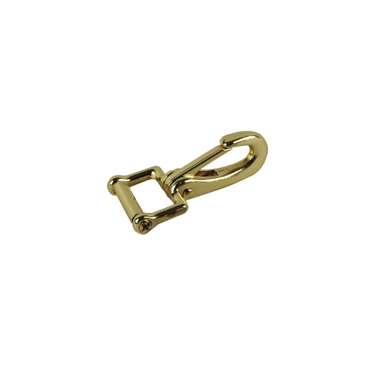 Snap hook with detachable loop, 7 cm, gold - 2